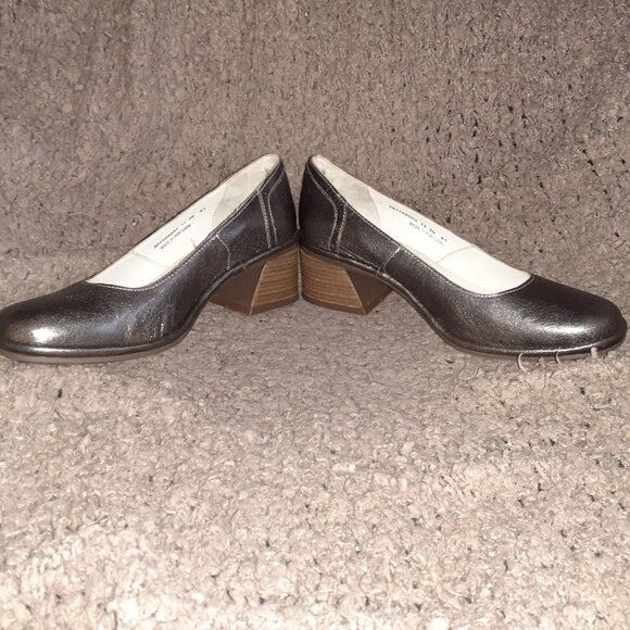 FLY LONDON-Luno 188Fly-Metallic Leather Pumps-Chunky Heels-Sz 41-NWOB - Picture 4 of 8